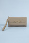 Fame Vegan Leather Chain Buckle Wristlet Wallet