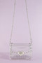 Fame Clear Studded Crossbody Stadium Bag With Chain Strap