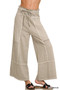 Zenana French Terry Washed Exposed-seam Wide Leg Pants