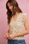 SO ME Summer Crochet Patterned Sleeveless Vest Top