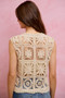 SO ME Summer Crochet Patterned Sleeveless Vest Top