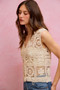 SO ME Summer Crochet Patterned Sleeveless Vest Top
