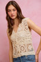 SO ME Summer Crochet Patterned Sleeveless Vest Top