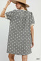 Umgee Floral Textured Puff Sleeve Mini Dress