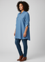 Zip Front Utility Pocket Tunic Blouse​​