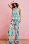 SO ME Palm Tree Smocked Bodice Adjustable Cami Top