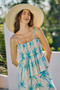SO ME Palm Tree Smocked Bodice Adjustable Cami Top