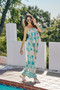 SO ME Palm Tree Smocked Bodice Adjustable Cami Top