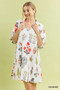 Umgee Floral Encyclopedia Print Mini Dress