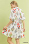 Umgee Floral Encyclopedia Print Mini Dress