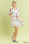 Umgee Floral Encyclopedia Print Mini Dress