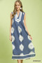 Umgee Sleeveless Geometric Midi Dress