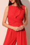 Textured Solid Twist Front Jumpsuit