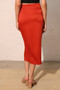 Washed Satin Crepe Side Wrap Midi Skirt​​