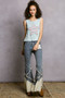 POL Round Neck Stud Point Ribbed Tank with Stripped Star Patch