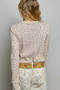 POL Ribbed Knit Floral Crew Neck Long Sleeve Top