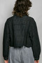 POL Cropped Button-Front Eyelet Cotton Jacket