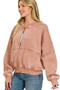 Zenana Acid Washed Fleece Jacket