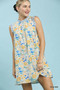 Umgee Floral Print Babydoll Dress