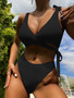 One-Piece Swimsuit Sexy Solid Color Bikini Women Hollow Out Swimwear