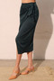 Washed Satin Crepe Side Wrap Midi Skirt