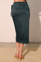 Washed Satin Crepe Side Wrap Midi Skirt