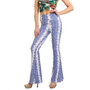 Trendy Tight Fitting Print Bell Bottom Pants Women'S Casual Pants