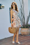 SO ME Shell Print Smocked Fit And Flare Mini Lined Dress