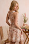 SO ME Shell Print Smocked Fit And Flare Mini Lined Dress