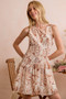 SO ME Shell Print Smocked Fit And Flare Mini Lined Dress