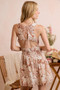 SO ME Shell Print Smocked Fit And Flare Mini Lined Dress