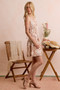 SO ME Shell Print Smocked Fit And Flare Mini Lined Dress