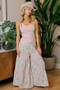 BiBi Rose Printed Gauze Trim Detail Smocked Maxi Pants