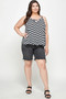 Plus Size Geometric Top With Double Spaghetti Strap​
