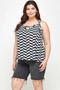 Plus Size Geometric Top With Double Spaghetti Strap​