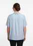 Lace Collar Button Detail Flutter Sleeve Top​​​​