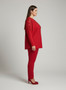 Crimson Lace Embellished Knit Tunic Top​