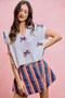 SO ME 4th Of July Ribbon Trimmed Dolman Sweater Top