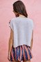 SO ME 4th Of July Ribbon Trimmed Dolman Sweater Top