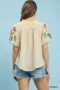 Umgee Embroidered Puff Sleeve Top
