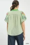 Umgee Embroidered Puff Sleeve Top