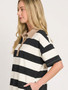 Zenana Striped Collared Polo Top