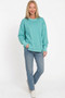 Zenana Pigment Dye Exposed-seam Fleece Sweatshirt