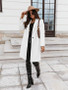 Women'S Fall Winter Turndown Collar Long Sleeve Solid Coat Jacket