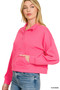 Zenana Scuba Half Zip Pullover With Kangaroo Pockets