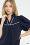 Umgee Puff Sleeve Textured Babydoll Dress