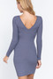 Long Slv V-Neck Sweater Mini Dress