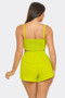 Front Oversized Bow Twisted Tie Top And Shorts Set​
