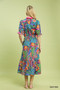 Umgee Mix Floral Midi Dress with Ruffle Trim