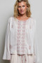 POL Embroidered Gathered Shoulder Long Sleeve Shirt
